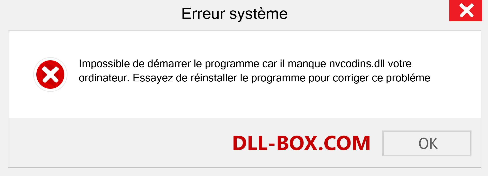 Le fichier nvcodins.dll est manquant ?. Télécharger pour Windows 7, 8, 10 - Correction de l'erreur manquante nvcodins dll sur Windows, photos, images