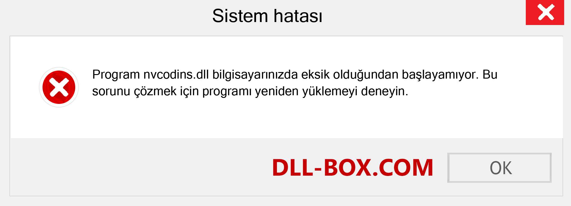 nvcodins.dll dosyası eksik mi? Windows 7, 8, 10 için İndirin - Windows'ta nvcodins dll Eksik Hatasını Düzeltin, fotoğraflar, resimler